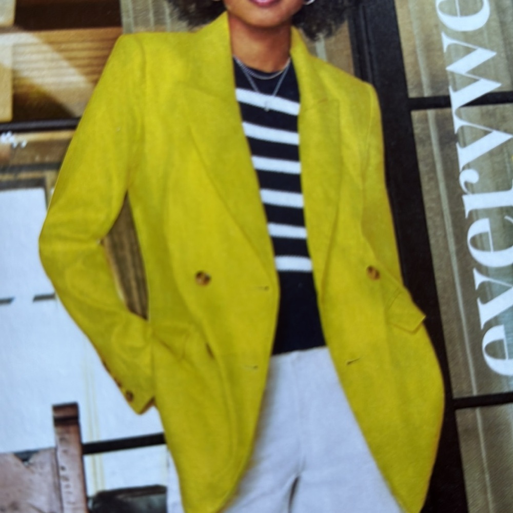Cabi Bright Yellow Double-Breasted Blazer